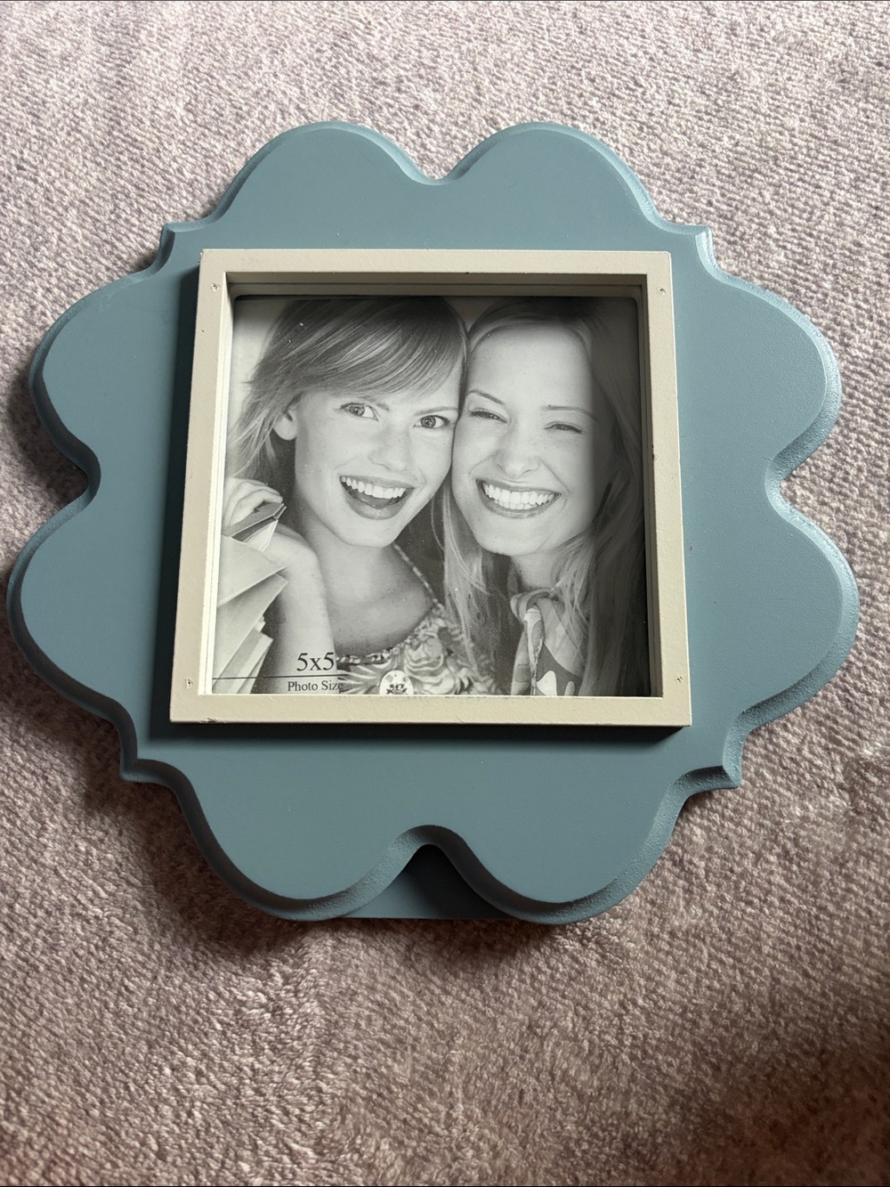 Blue Floral-Shaped 5x5 Photo Frame